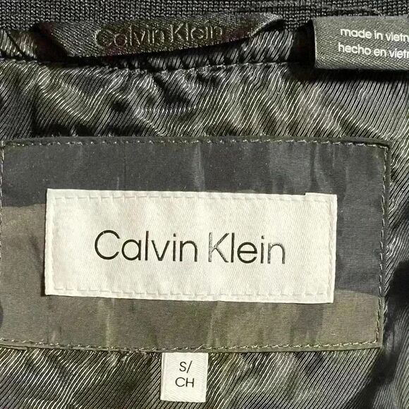 Calvin Klein Quilted Baseball Jacket S Camo Diamond Stitch  Full Zip Pockets NWT - Picture 11 of 13